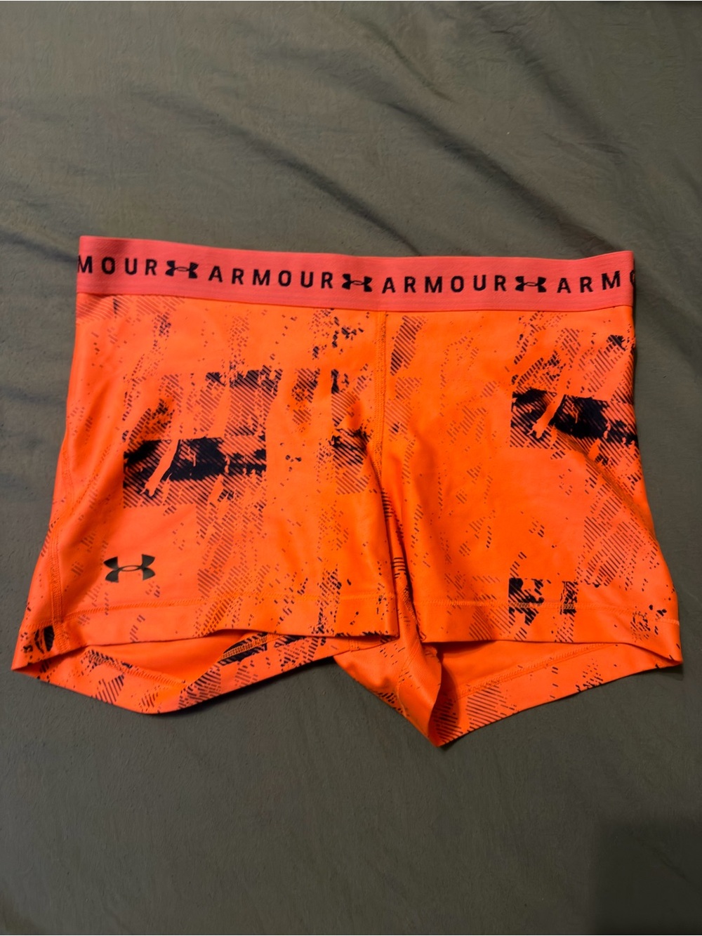 Under Armour Women’s Neon Orange Printed Compression Shorts